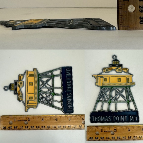 Vtg Thomas Point Maryland MD Suncatcher Retro Metal w Plastic Resin Souvenir - Picture 3 of 9
